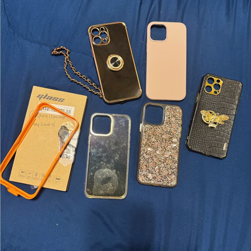 iPhone 12 Pro Max case cases and privacy screen protectors.